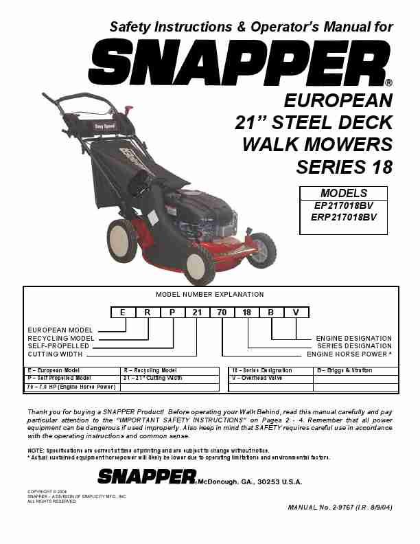 Snapper Lawn Mower EP217018BV, ERP217018BV-page_pdf